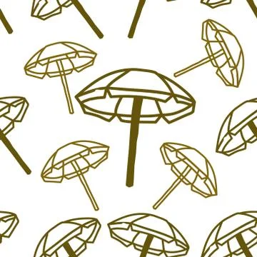 Umbrella Beach Pattern Seamless Design Template Vector Illustrazione stock