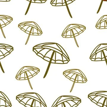 Umbrella Beach Pattern Seamless Design Template Vector 스톡 일러스트