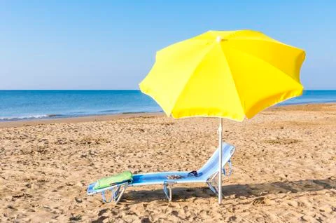 Umbrella on the beach Stock Photos