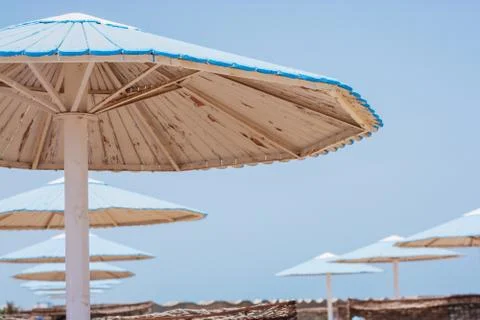 Umbrella on the beach Stock Photos