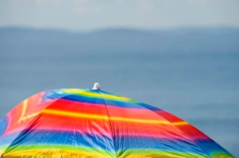Umbrella on the beach Stock Photos