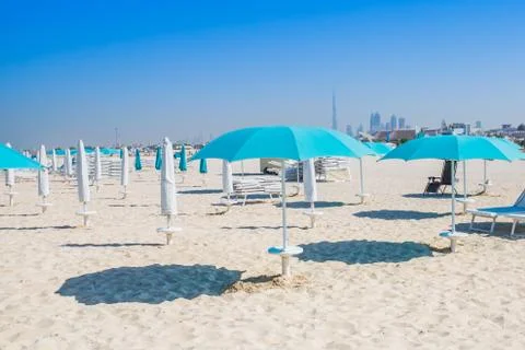 Umbrella on beach Stock Photos