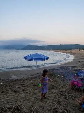 Umbrella on the beach Stock Photos