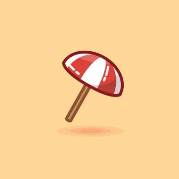 Umbrella on beach vector illustration. Vector icon sunprotecting beach umbrella Stockillustratie