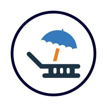 Umbrella, bed, beach bed, summer icon イラスト素材