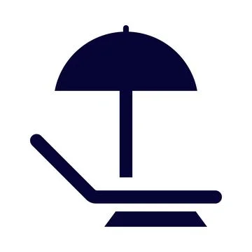 Umbrella, bed, beach bed, summer icon Stock Illustration