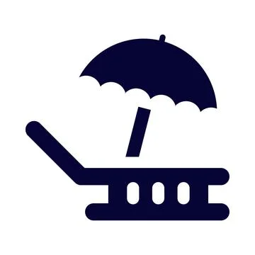 Umbrella, bed, beach bed, summer icon 스톡 일러스트