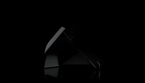 Umbrella on black background Stock Illustration