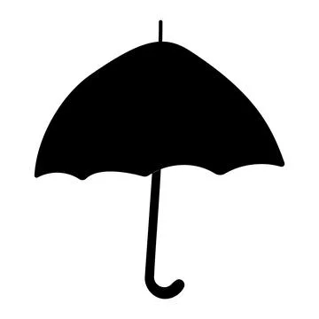 Umbrella black open accessory doll girl icon Stock Illustration