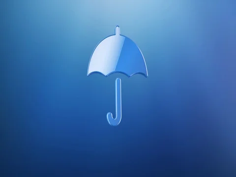 Umbrella Blue 3d Icon Stock Footage 69727663