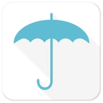 Umbrella blue flat icon Illustrazione stock
