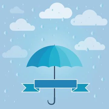 Umbrella in blue Stock Illustration