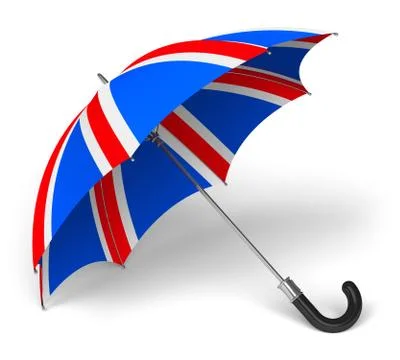 Umbrella with British flag Illustrazione stock