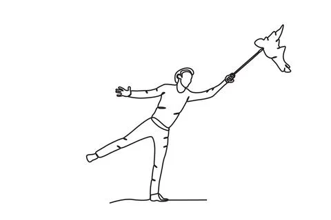 An umbrella carried by the wind Stock Illustration