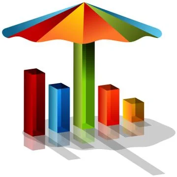 Umbrella chart Stock Illustration