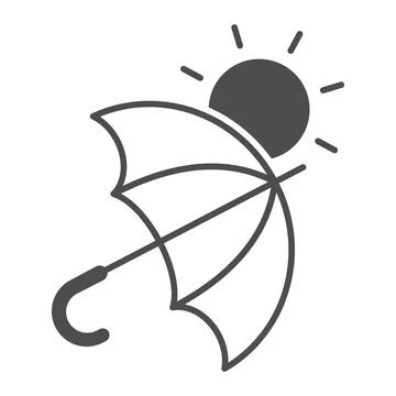 Umbrella covers sun solid icon, weather and climate concept, parasol sunshade イラスト素材