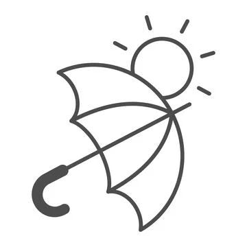 Umbrella covers sun thin line icon, weather and climate concept, parasol イラスト素材