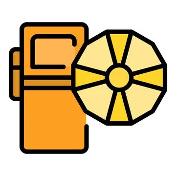 Umbrella deckchair icon vector flat Stockillustratie