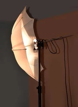 Umbrella diffuser at a studio Stock Photos