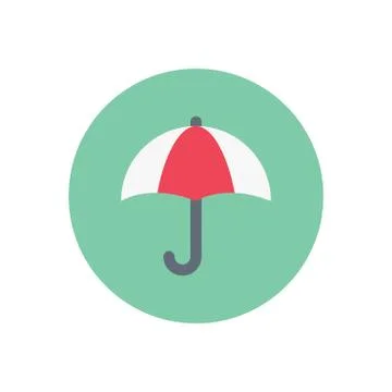 Umbrella flat color icon Illustrazione stock