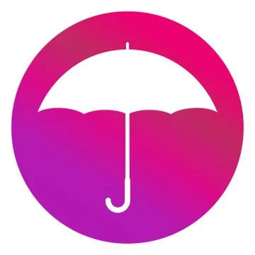 Umbrella flat icon vector design isolated on white background. Rain drop prot Stock Illustration