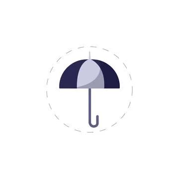 Umbrella flat icon on white background Stock Illustration
