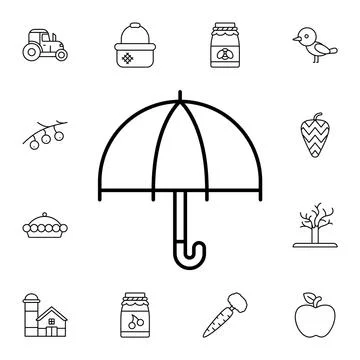 Umbrella flat vector icon in autumn pack Stock Illustration