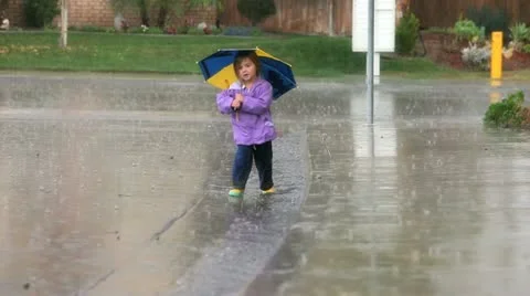 Umbrella Girl 4 Stock Footage