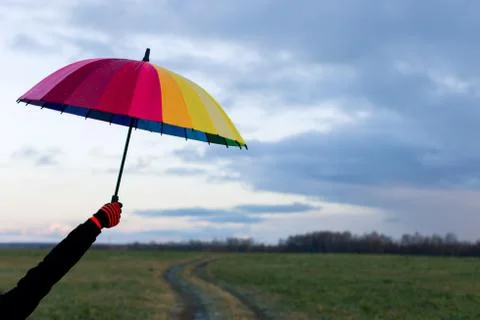 Umbrella in hand Stock Photos