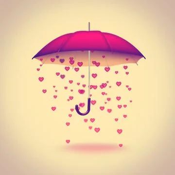 Umbrella with hearts Stock Illustration