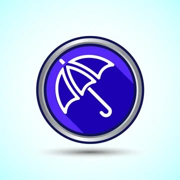 Umbrella Icon Button Design Illustration. Insurance, Protection Icon Illustrazione stock