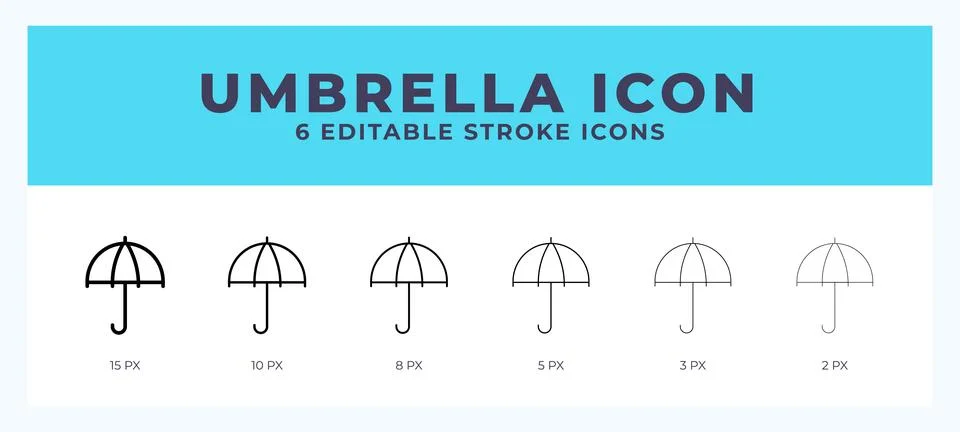 Umbrella icon with different stroke. Vector illustration. Stock Illustration