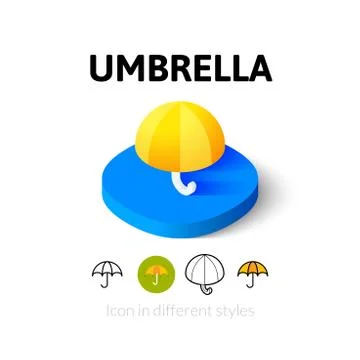 Umbrella icon in different style Stock Illustration