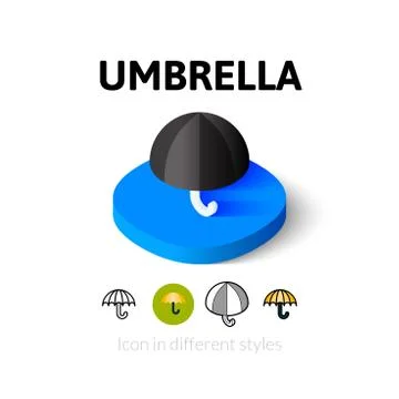 Umbrella icon in different style Stock Illustration
