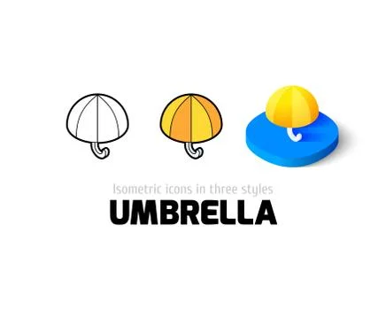 Umbrella icon in different style Stock Illustration