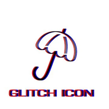 Umbrella icon flat. Stock Illustration