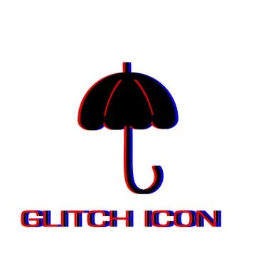 Umbrella icon flat Stock Illustration