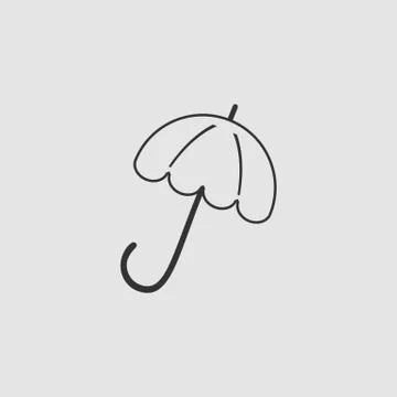Umbrella icon flat. Stock Illustration