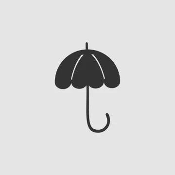 Umbrella icon flat Illustrazione stock