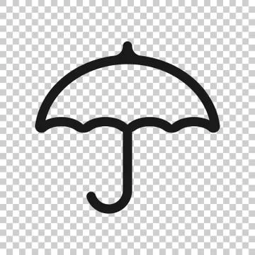 Umbrella icon in flat style. Parasol vector illustration on white isolated ba Stock Illustration