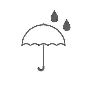 Umbrella icon. Flat vector illustration in black on white background. EPS 10 Stock Illustration