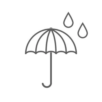 Umbrella icon. Flat vector illustration in black on white background. EPS 10 Stock Illustration