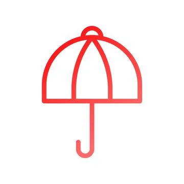 Umbrella icon gradient red summer beach symbol illustration. Illustrazione stock