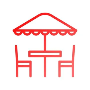 Umbrella icon gradient red summer beach symbol illustration. Stockillustratie