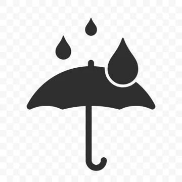 Umbrella icon, keep dry warning vector symbol. Water resistant, umbrella and  Stock Illustration