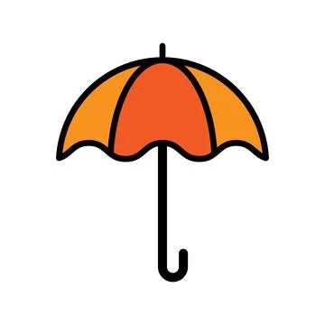 Umbrella icon logo design template isolated illustration Stock Illustration