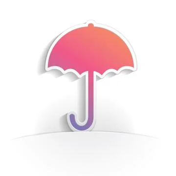 Umbrella icon paper Stock Illustration
