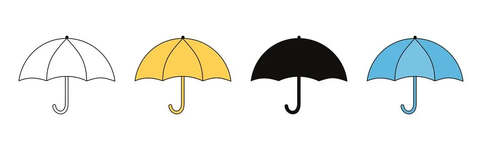 Umbrella icon set vector flat design. Vector illustration Stock Illustration