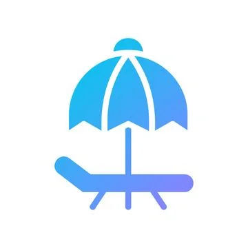 Umbrella Icon solid gradient blue summer beach symbol illustration. Stockillustratie