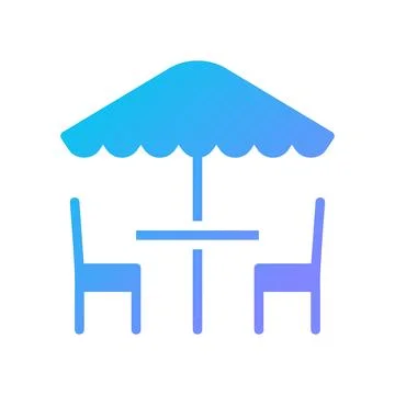 Umbrella Icon solid gradient blue summer beach symbol illustration. Stock Illustration